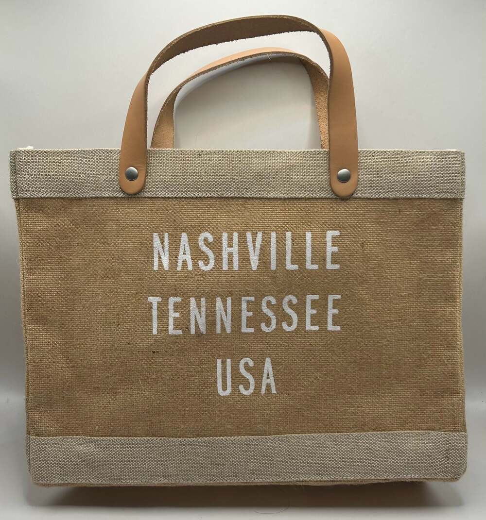 Apolis Global Citizen Nashville Tennessee USA Jute Market Tote Bag